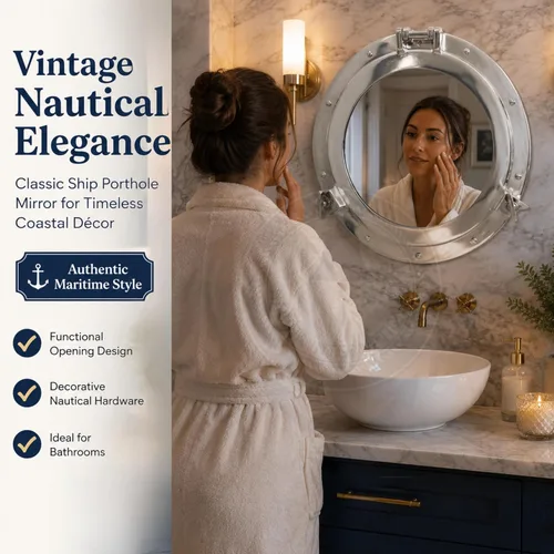 Miniatura 7 de Nagina International Espejo de aluminio chapado en níquel para decoración de baño (20 pulgadas)