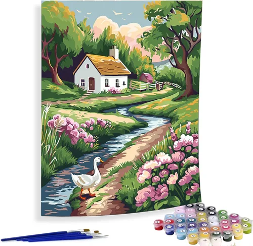 Miniatura 5 de Diymood Pintura por números para adultos, gatos, pintura al óleo, pintura acrílica abstracta por números, kits para adultos principiantes