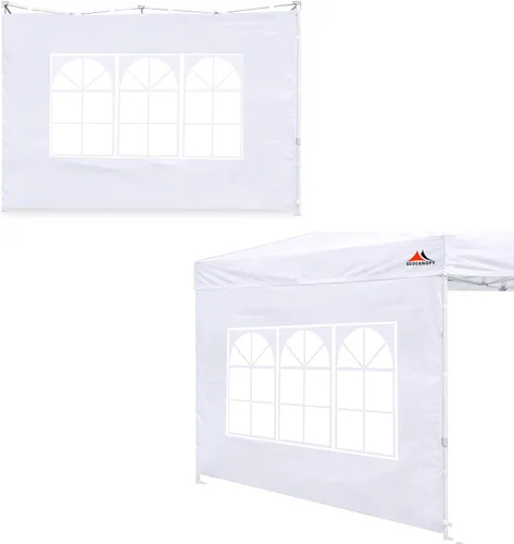 Miniatura 11 de Scocanopy Pared lateral con ventana para estructura de toldo de 10 x 10 pies, 2 paquetes solo de pared solar, beige Turquesa