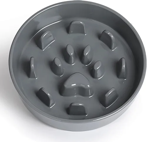 Miniatura 6 de Ceramic Fun - Cuenco de alimentación lenta de porcelana, cuenco de comedero lento para perros medianos (negro)