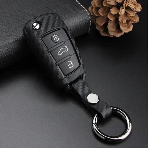 Miniatura 8 de Para Hombre Mujer Genuino Cubierta de Llavero de Cuero para Audi A1 A3 A4 A6 A8 Quattro Q2 Q3 Q7 R8 RS3 RS6 S3 S6 TT TTS, Funda de Llavero de Coche