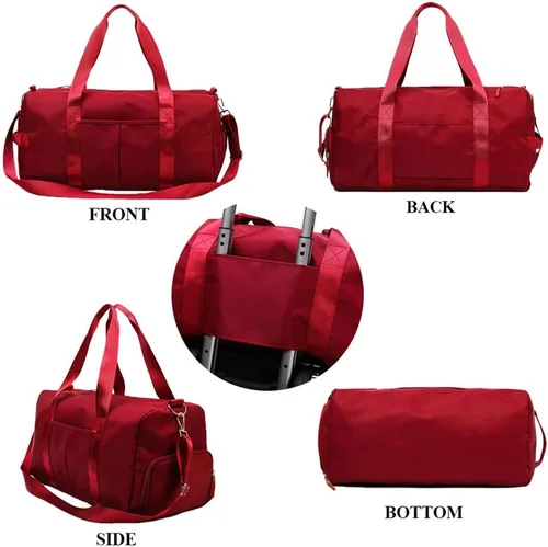 Miniatura 3 de KARRESLY Bolsa de gimnasio de deportes de viaje para mujeres u hombres con bolsillo húmedo y compartimento para zapatos para entrenamiento