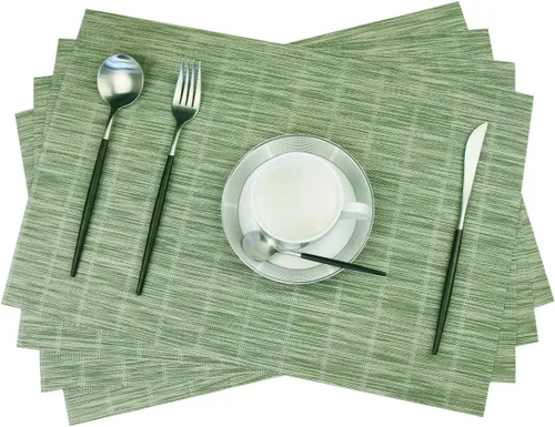 Miniatura 21 de BeChen - Manteles individuales, lavables, fáciles de limpiar, de vinilo, para mesa de comedor, para interiores y exteriores