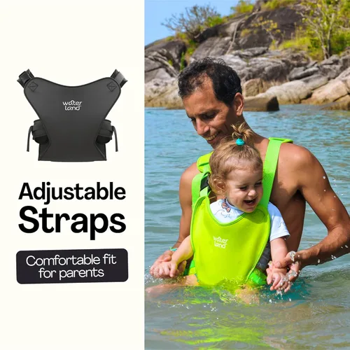 Miniatura 5 de WaterLand Portabebés – Portabebés innovador que puedes utilizar tanto en agua como en tierra – Portabebés de pecho impermeable con correas Verde