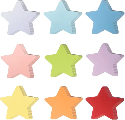 72 piezas de recortes de estrellas grandes con formas de estrellas de papel, recortes de estrellas de colores surtidos, decoración de aula,