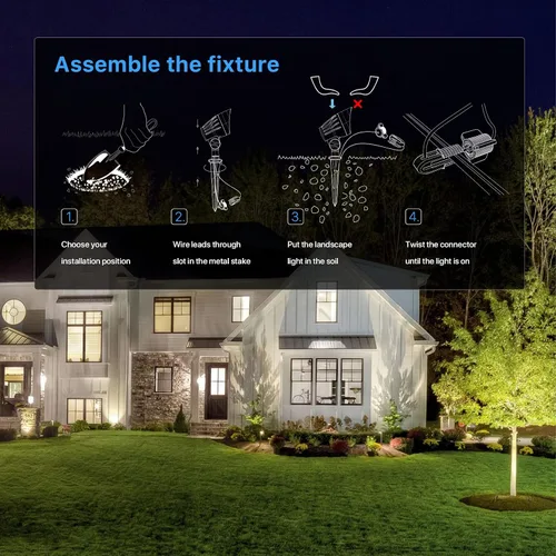 Miniatura 6 de GOODSMANN Focos de paisaje de bajo voltaje 5W LED Reflectores al aire libre 2700K blanco cálido LED reemplazable Iluminación exterior cableado