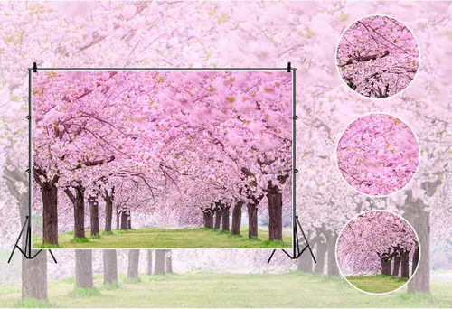 Miniatura 3 de Telón de fondo de flores de cerezo para fotografía, 10 x 7 pies, paisaje de primavera, flor de cerezo, boda, despedida de soltera, decoración