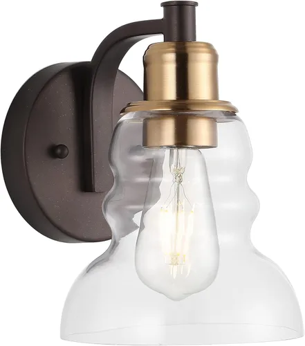 JONATHAN Y JYL3544A Manhattan Vintage 6.5 pulgadas 1 luz industrial rústico LED vanidad casa de campo Glam Transición Baño Pasillo Sala de estar
