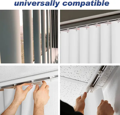 Miniatura 5 de Listón de PVC vertical de repuesto blanco curvado liso de 82.5" x 3.5" (Paquete de 5)