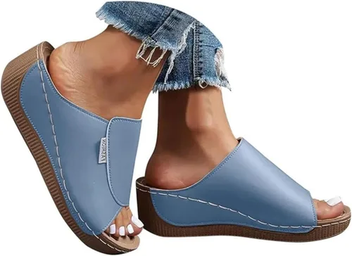 Miniatura 14 de Sandalias ortopédicas para mujer, con plataforma elegante, cómodas, ortopédicas, informales, para verano, con soporte de arco Rosa