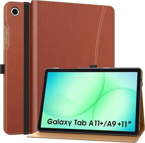 Miniatura 15 de MoKo Funda para Samsung Galaxy Tab A11+/ A11 Plus/ A9+/ A9 Plus de 11 pulgadas 2026/2024, piel sintética multiángulo con correa de mano, bolsillo