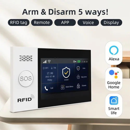 Miniatura 2 de Sistema de seguridad para el hogar Sistema de alarma para la seguridad del hogar Pantalla táctil WiFi inalámbrico Alarma para el hogar Kit de 21