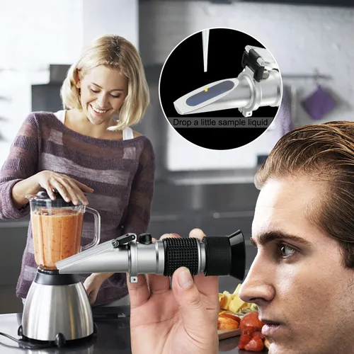 Miniatura 5 de Refractómetro Brix 0 ~ 90%, refractómetro de azúcar portátil, medidor de medición Brix de alta precisión con ATC para frutas, bebidas y jugos, miel