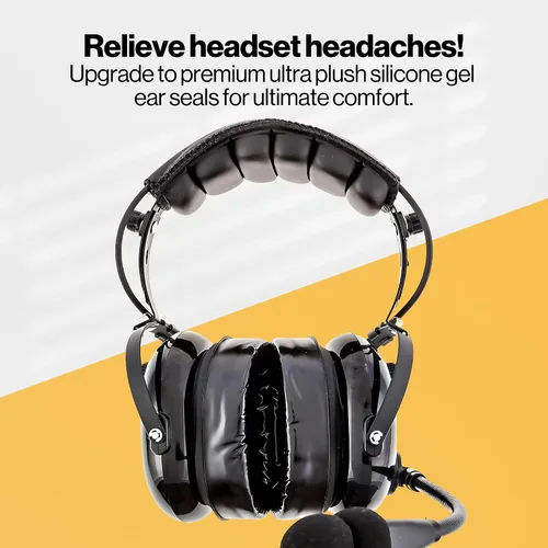 Miniatura 5 de KORE AVIATION Reemplazo de sello de oreja de gel de silicona ultra afelpado para auriculares de aviación, carreras, estilo de seguridad
