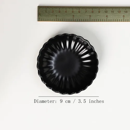 Miniatura 2 de Gaolinci Plato de cerámica con forma de flor de 3.5 pulgadas, mini condimento lateral, platos para servir aperitivos, juego de platillos pequeños