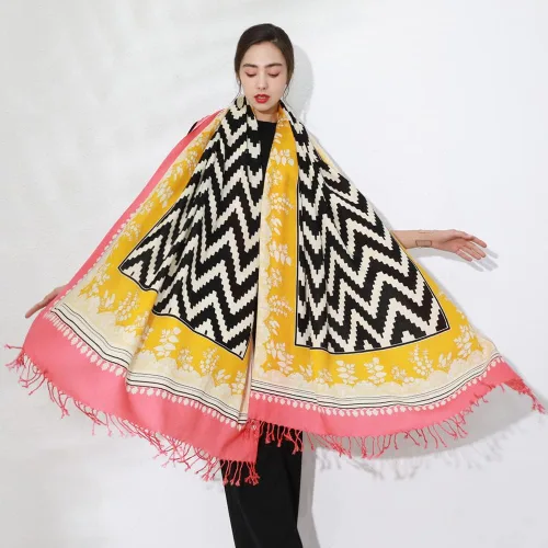 Miniatura 241 de DANA XU Manta de pashmina extragrande 100% de lana merina, bufanda de viaje, bufanda de cachemira para mujer, otoño e invierno, chal de gran