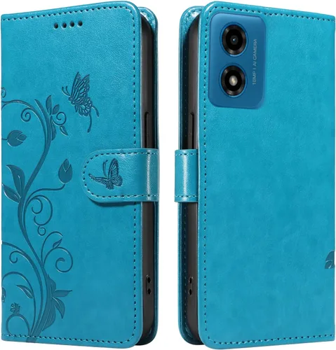 Miniatura 26 de Funda para Motorola Moto E22/E22i, piel sintética, con tarjetero y correa para la muñeca, a prueba de golpes, funda magnética para Motorola Moto Rojo