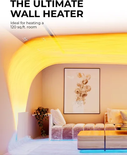 Miniatura 3 de EconoHome - Panel calefactor de pared con termostato - Calefactor eléctrico montado en pared para uso interior - Calefactor convector de 400 vatios