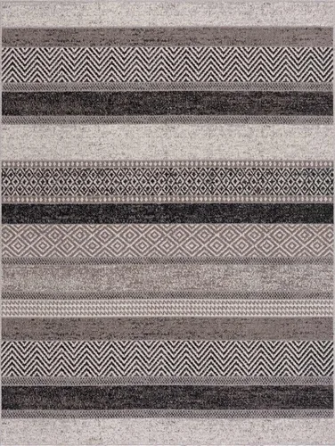 Miniatura 2 de Hauteloom Middlestown - Alfombra lavable a máquina para sala de estar, dormitorio, color negro, beige, gris, 5 pies 3 pulgadas x 7 pies