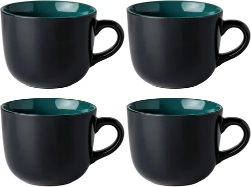 Miniatura 12 de GBHOME Tazas de sopa jumbo con asas, juego de 4 tazas de café grandes de 24 onzas, cuencos de sopa de cerámica para café, cereales, aperitivos