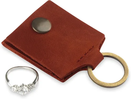 Soporte de cuero para llavero, funda de viaje para anillo de boda, soporte para anillo de compromiso, bolsa para anillos, soporte para anillos de