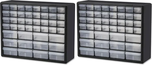 Miniatura 46 de Repisa para almacenamiento de piezas, de plástico, con 26 cajones Akro-Mils 10126REDBLK20, de 20 pulgadas x 10-1/4 pulgadas x 6-3/8 pulgadas, rojo