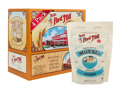 Bob's Red Mill Paleo Muesli, 14 onzas (paquete de 4) - Sin OMG, sin gluten, vegano, apto para paleo, kosher
