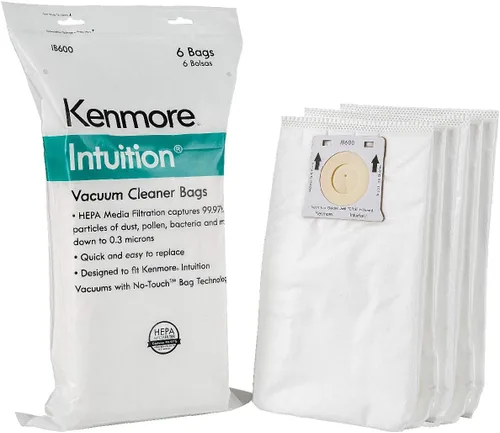 Kenmore IB600 HEPA Reemplazo Intuition - Bolsas verticales para aspiradora BU4022, BU4020, BU4018, BU4050, BU3040, color blanco