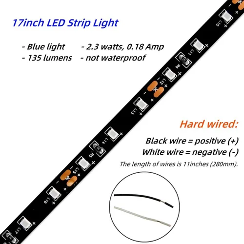 Miniatura 3 de Dream lighting Tira de luz LED flexible azul de 17 pulgadas, rollo de decoración de interiores de caravana, 3528 SMD 60 LEDs/M, no impermeable
