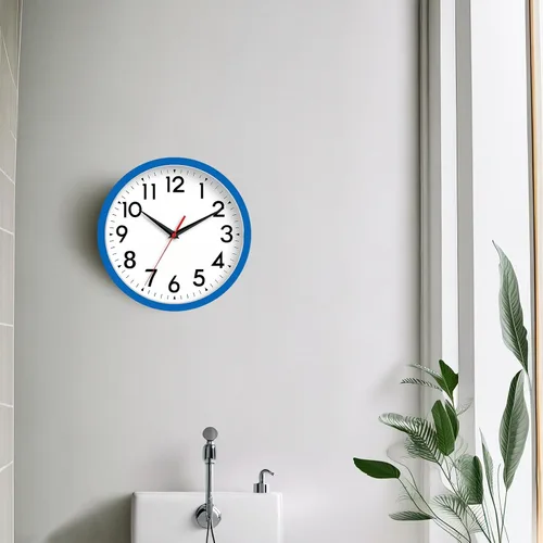 Miniatura 5 de DAXSMY Reloj de pared analógico pequeño de 8 pulgadas, silencioso, sin tictac, funciona con pilas, moderno, simple, decorativo, para cocina, H-blue