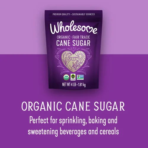 Miniatura 4 de Wholesome Sweeteners Azúcar de caña orgánica de 4 libras, comercio justo, sin OMG, sin gluten y vegano para hornear y endulzar, paquete de 6