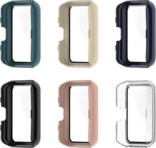Miniatura 2 de FitTurn Compatible con Huawei Watch FIT 2 Funda protectora de pantalla PC + película templada resistente a los arañazos Funda protectora para Huawei