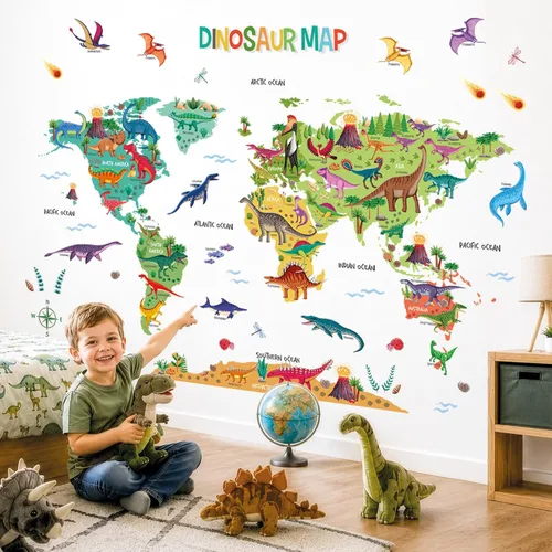 Miniatura 2 de DECOWALL SG2-2312 Dinosaurio World Wall Pegatinas Habitación Niños Guardería Dormitorio Decoración Niños Bebé Dino Sala de Juegos Viaje Guardería