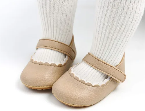 Miniatura 3 de WILLFUN Zapatos planos Mary Jane para bebé niña, diseño floral, vestido de princesa, zapatos de cuna antideslizantes para los primeros pasos