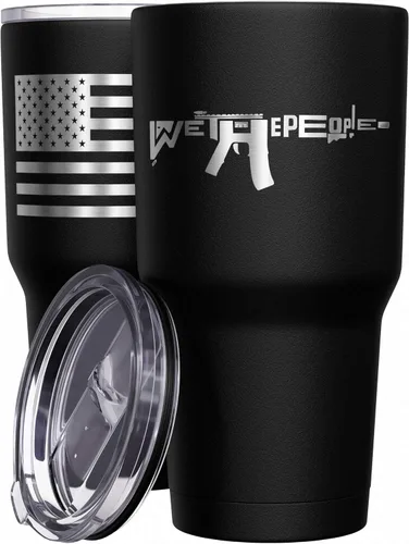 Miniatura 21 de We The People Holsters - Momma Bear - Vaso de café - Taza de viaje de café con bandera americana - Vaso grabado - Vaso termo doble - 30 onzas