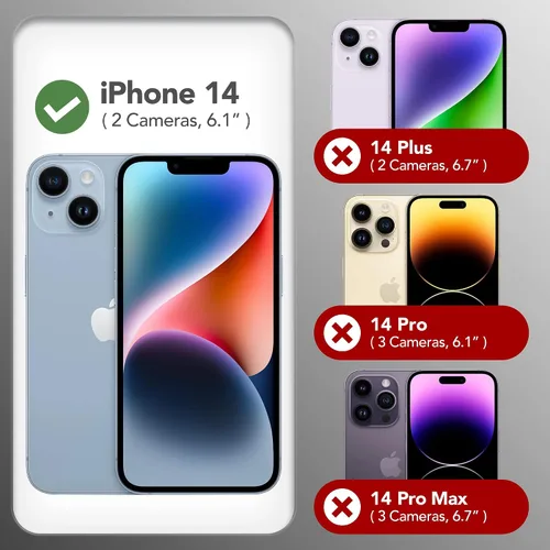Miniatura 2 de GONEZ Funda magnética para iPhone 14, compatible con Magsafe, con protector de pantalla + protector de cámara, forro de microfibra antiarañazos