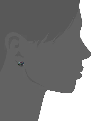 Miniatura 2 de Betsey Johnson Pave Pendientes de botón de piedra multicolor multicolor, Vidrio