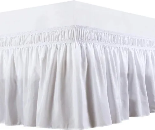 Miniatura 11 de Elegant Decor Falda de cama 100% algodón egipcio, falda de cama de lujo de 9 pulgadas, 650 hilos, volantes elásticos ajustables y resistentes a