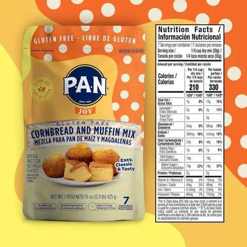 Miniatura 3 de P.A.N Mezcla de pan de maíz y muffins, mezcla para hornear sin gluten, 0.9 libras (paquete de 6)