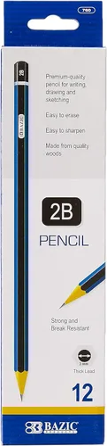 Miniatura 8 de BAZIC PRODUCTS Lápices de madera #2B, 12 unidades, para dibujo de aula escolar