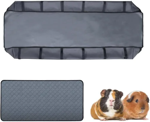 Miniatura 12 de Paquete de 4 forros para jaula de conejillo de indias - Almohadillas lavables para orina de conejillo de indias, impermeables, reutilizables