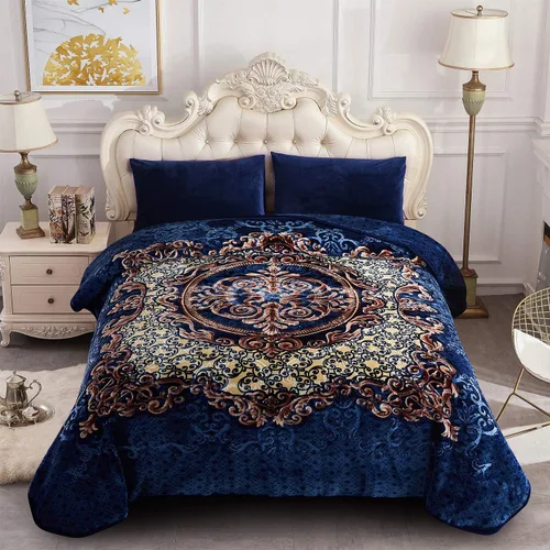 Miniatura 14 de MERRY HOME - Manta de forro polar coreana tamaño king, 85 x 95 pulgadas - 9 libras, capa individual, manta de visón suave y cálida, manta gruesa