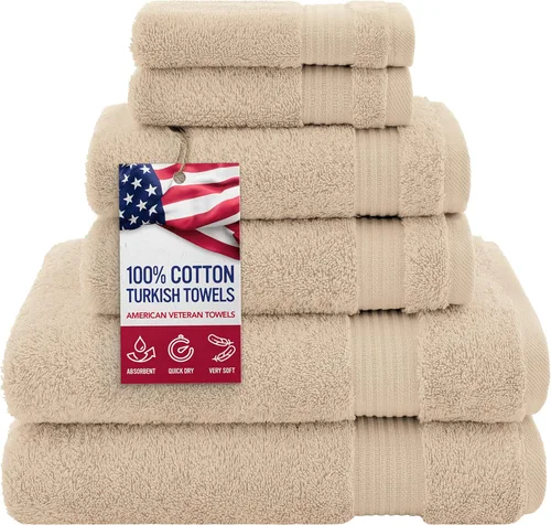 Miniatura 65 de Toalla American Veteran, Juego de Toallas de Mano para Baño de 4, 100% Conjunto de Toallas de Mano Turcas de Algodón, Toallas de Mano Suave