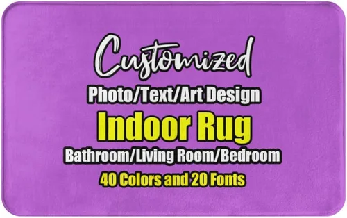 Miniatura 46 de sophiehome Customzied - Alfombras de baño con imagen de texto, alfombra de franela personalizada para interiores para el hogar, dormitorio, baño