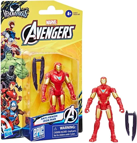 Miniatura 5 de Marvel Avengers VenomVersus Epic World of Action - Figura y accesorio de Iron Man, juguete de superhéroe de 4 pulgadas (3.9 in) para niños a partir