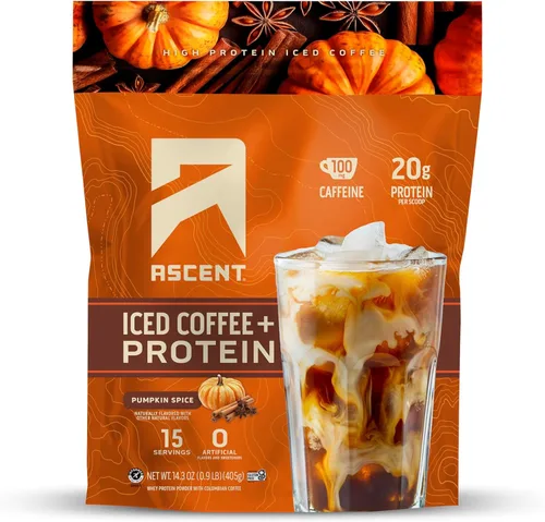 Miniatura 9 de Ascent Proteína en polvo de café con caramelo helado - Proteína de alto contenido, 20 g de proteína y 100 mg de cafeína de café colombiano premium