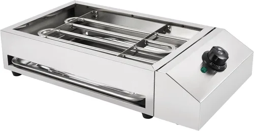 Horno de barbacoa de parrilla sin humo eléctrico comercial de 1800 W, equipo de barbacoa de acero inoxidable con bandeja de goteo extragrande, 122
