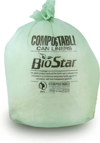 Miniatura 6 de Plasticplace Bolsas de basura compostables de 12-16 galones │ 1 mil │ Revestimientos para botes de basura con tinte verde │ 24 pulgadas x 33