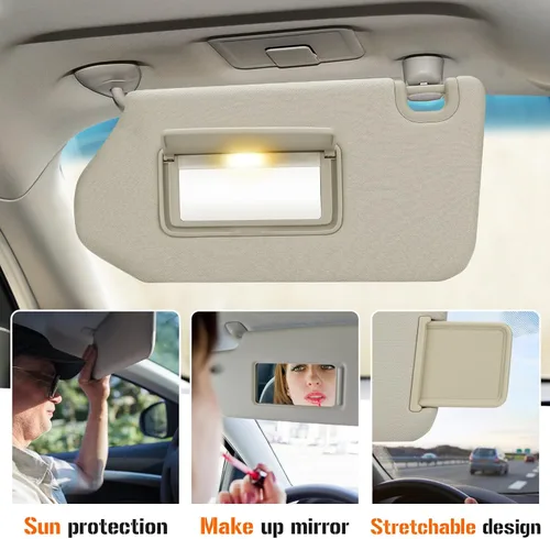 Miniatura 4 de Visera solar con luz para Nissan Pathfinder 2013-2018, Infiniti QX60 2014-2017, JX35 2013, reemplazo de visera solar beige del lado izquierdo
