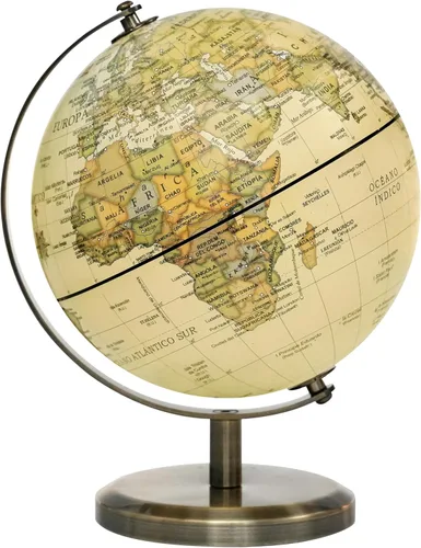 Miniatura 2 de Annova Globo antiguo de 5.5 pulgadas de diámetro – Decoración de escritorio educativa/geográfica/moderna – Arco y base de acero inoxidable